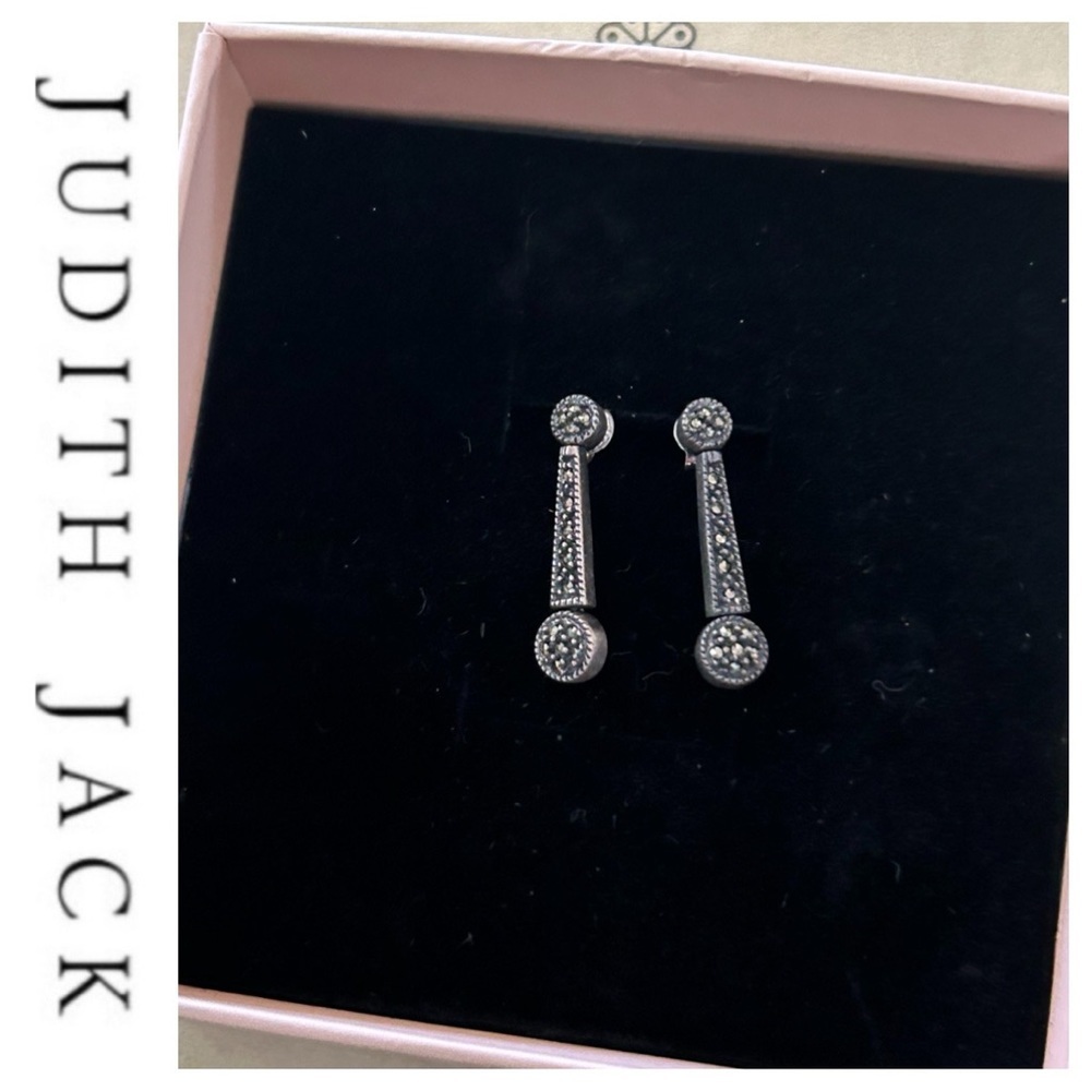 Vintage JUDITH JACK Sterling Silver & Marcasites Earrings